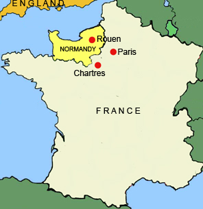 map showing rouen france